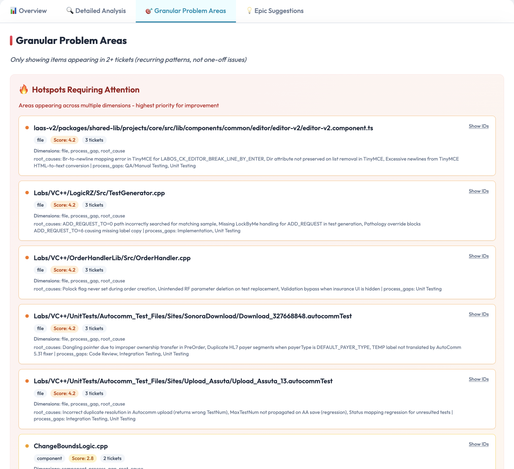 rooots.ai code correlation view